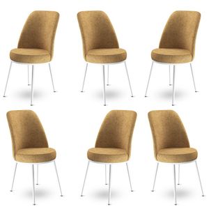 Dexa - Cappuccino, Bijeli Set Stolica (6 Komada)