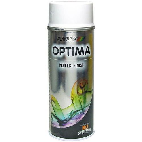 MOTIP Optima Akrilna boja u spreju RAL9010 bela mat 400 mL slika 1