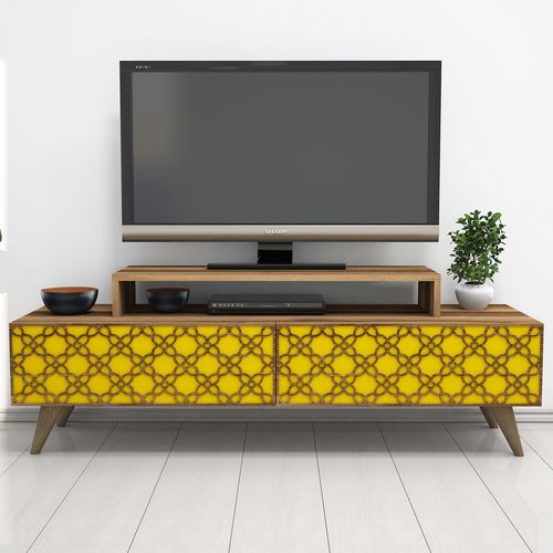 Woody Fashion Stalak za televizor, City - Walnut, Yellow slika 3