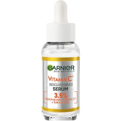 Garnier Skin Naturals Vitamin C Serum 30ml. Prvi Garnier serum toliko koncentrovan [3.5%] Vitaminom C,  nijacinamidom i salicilnom kiselinom. 