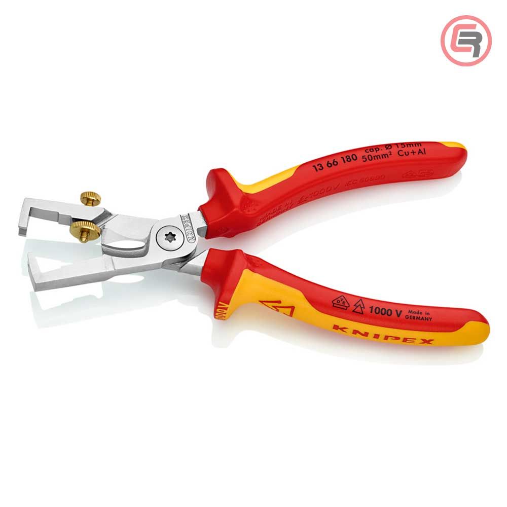 Knipex Kliješta Za Skidanje Izolacije StriX 180mm Sa Makazama Za Kablove 1000V - 13 66 180 slika 2