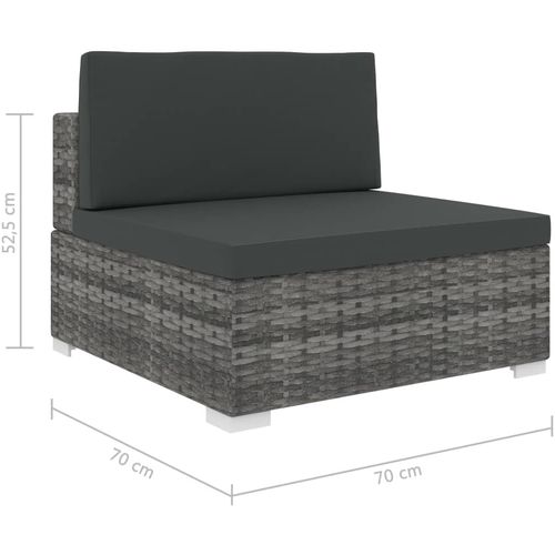 Modularna srednja fotelja s jastucima 1 kom od poliratana siva slika 32