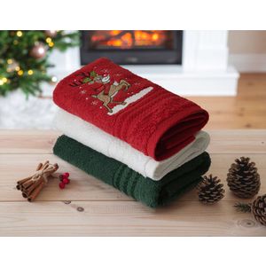Wash towel set (3 pieces) Baby Reindeer, colours: green, red, white
