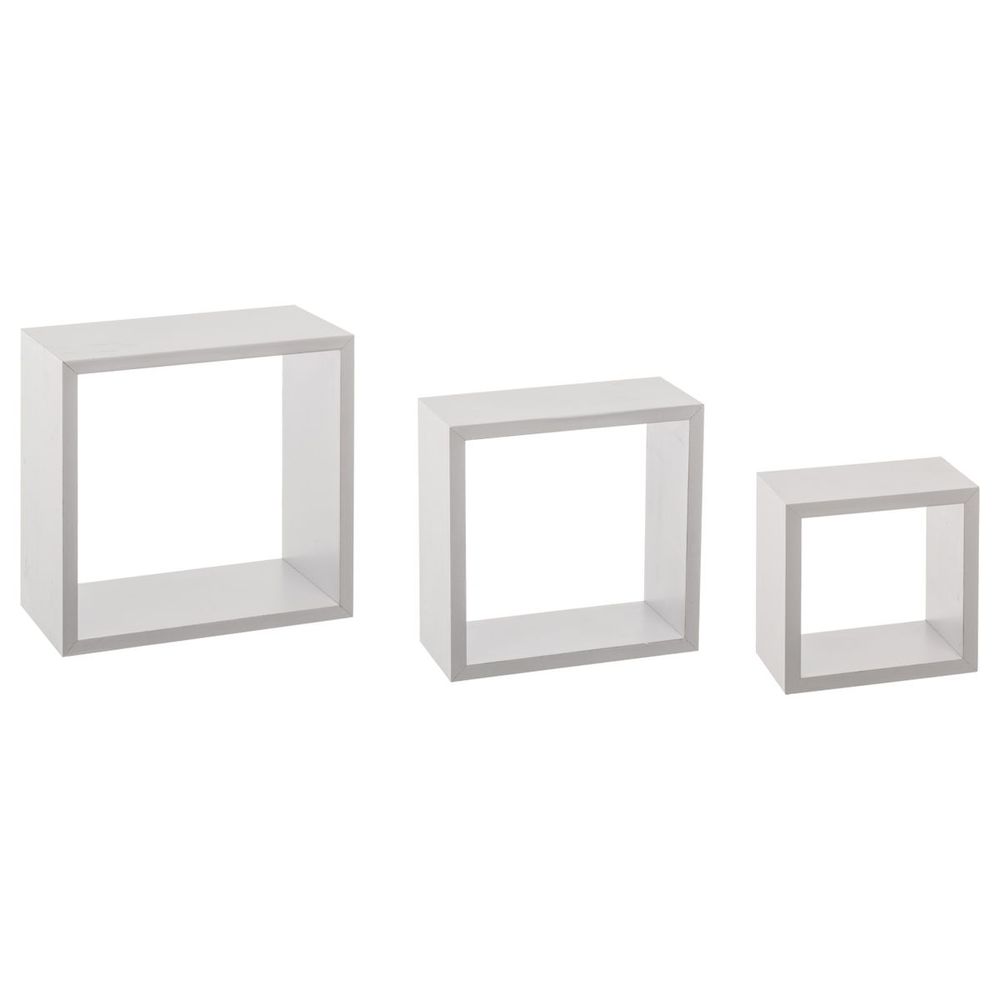 Five fixy set polica zidna 3kom kocka mdf bijela s slika 1