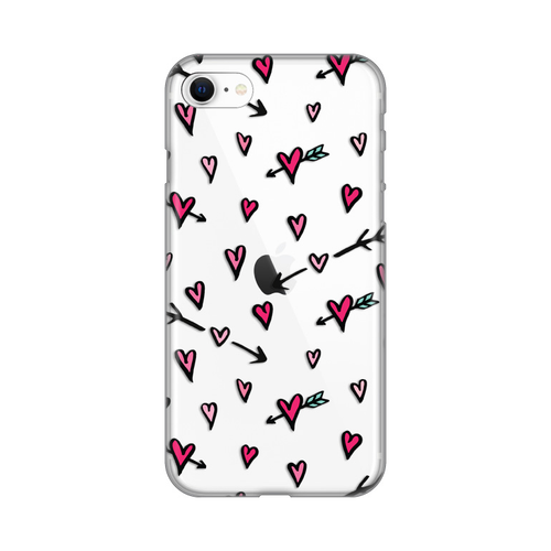 Torbica Silikonska Print Skin za iPhone 7/8/SE 2020/2022 Heart Pattern slika 1