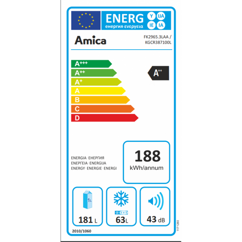 Amica Retro Hladnjak FK2965.3LAA - Energetski Učinkovit i Prostran slika 5