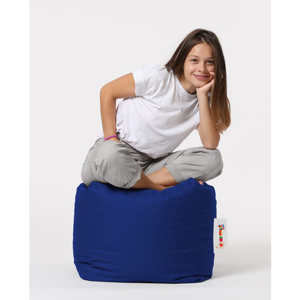 Plavi Kvadratni Puf - Blue Blue Garden Pouffe slika 1