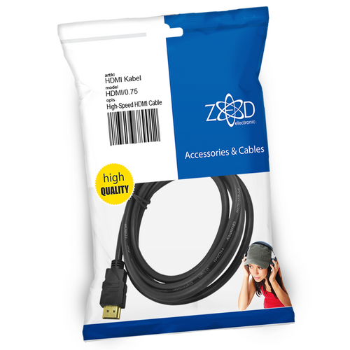 ZED electronic HDMI kabel, 0.75 met - HDMI/0.75 slika 1