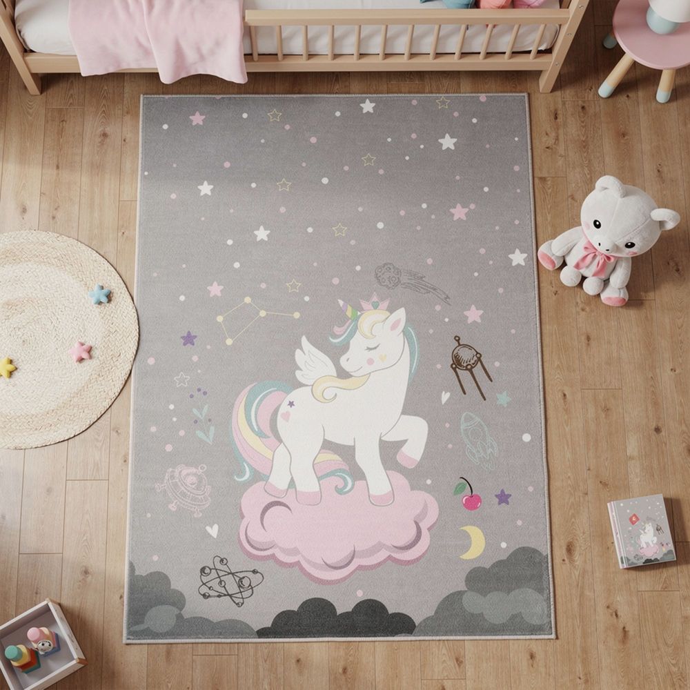 Tanki dječji tepih sa digitalnim printom Jednorog (80 x 150 cm) ELS629 slika 2
