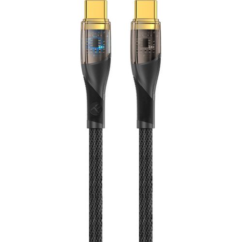 Tellur USB to USB-C CABLE, TRANSPARENT SERIES, PD60W, 1M, BLACK slika 1