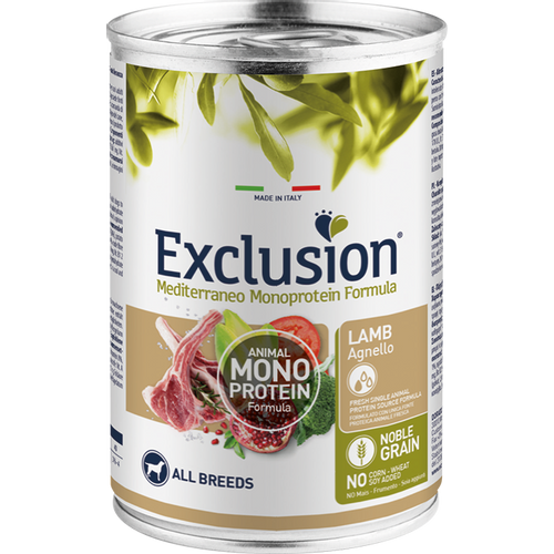 Exclusion Mediterraneo Monoprotein Formula Adult All breed, potpuna hrana za pse, janjetina, 400 g slika 1