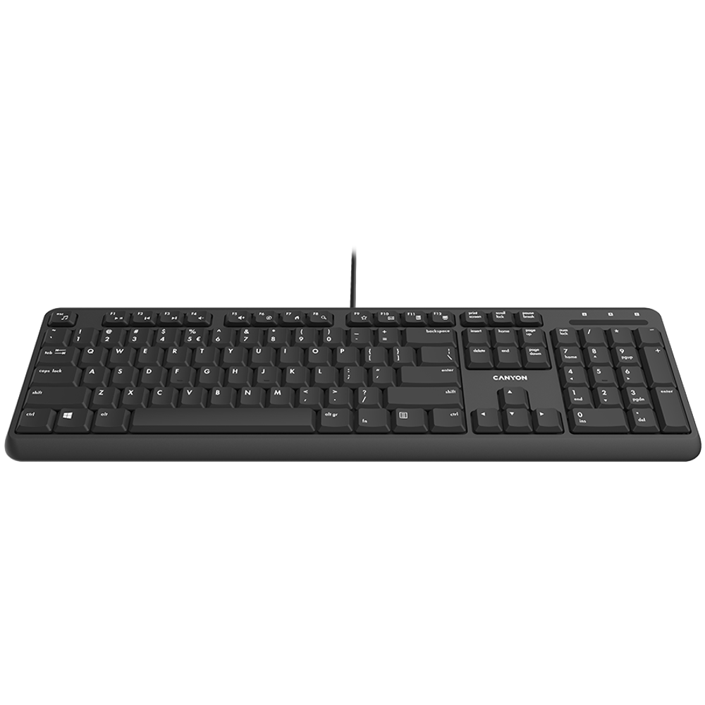 CANYON HKB-20: Žična tastatura sa Silent prekidačima, 105 tastera, crna slika 2