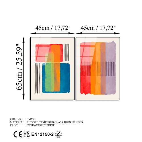 Wallity Ukrasna slika na kaljenom staklu (2 komada) UV-948 - 45 x 65 slika 7