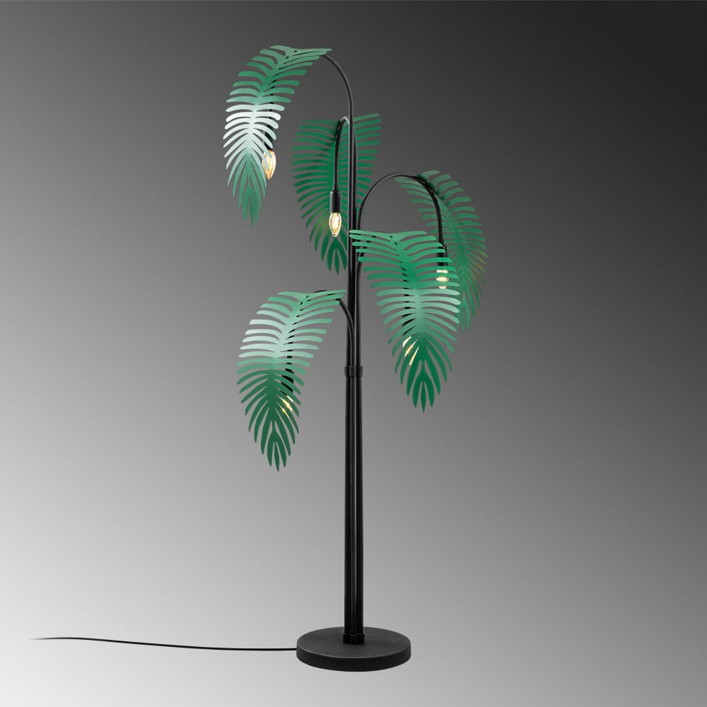 Palm 13920 - Crna, Zelena Crna Zelena Podna Lampa slika 5