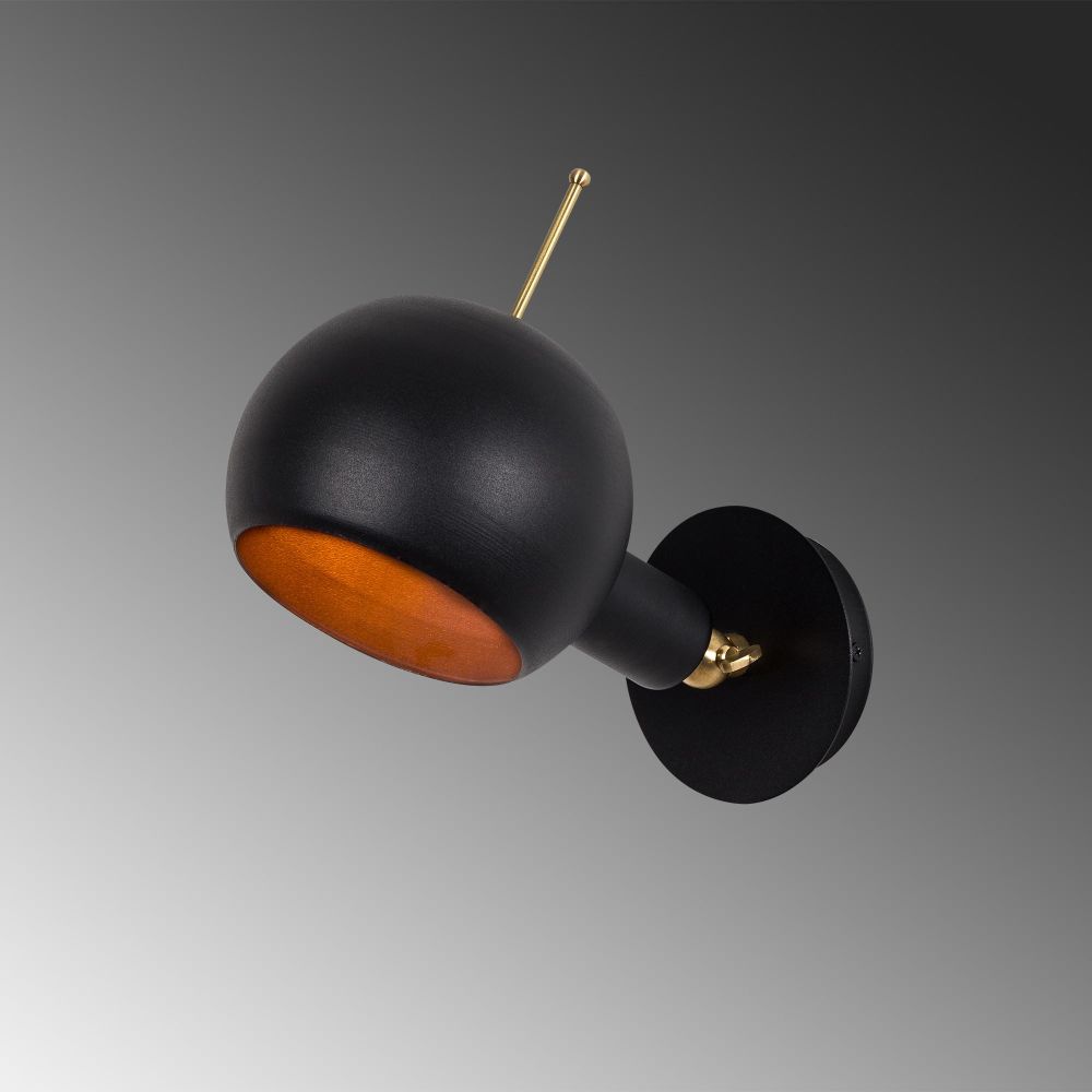Sivani - MR-660 Crna Kovana Zidna Lampa slika 5