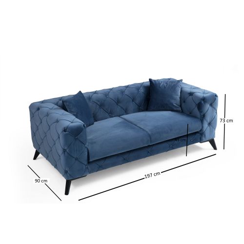 Atelier Del Sofa Dvosjed, Plava, Como 2 Seater - Blue slika 9