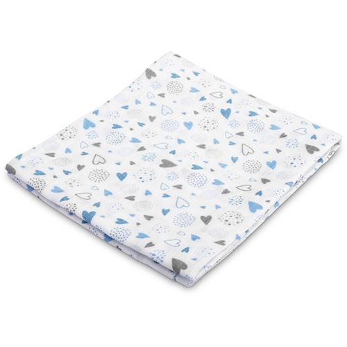 Sensillo muslin pelena 70x80cm srca plava slika 1