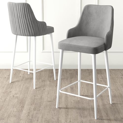 Enox - Grey, White Grey
White Bar Stool Set (2 Pieces) slika 2