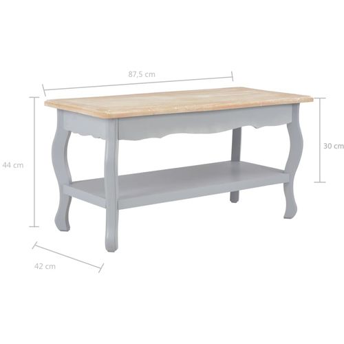 280024 Coffee Table Grey and Brown 87,5x42x44 cm Solid Pine Wood slika 31