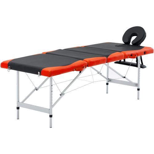 Sklopivi masažni stol s 4 zone aluminijski crno-narančasti slika 23