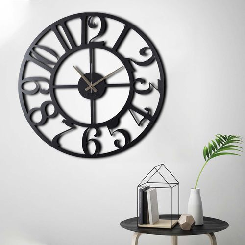 Circle XL Black Decorative Metal Wall Clock slika 3