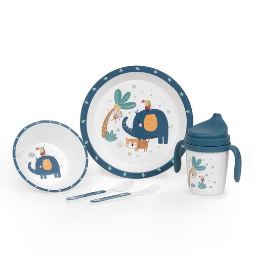 Interbaby set za jelo 5/1 Jungle Plavo slika 1