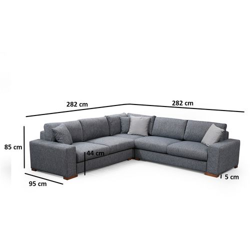 Atelier Del Sofa Kutna garnitura LOOP 7, antracit, Loop 7 slika 2