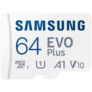 Samsung MB-MC64SA/EU MicroSD 64GB, EVO Plus, SDXC, UHS-I U3 V10 A1, Read 160MB/s, for 4K and FullHD video recording, w/SD adapter