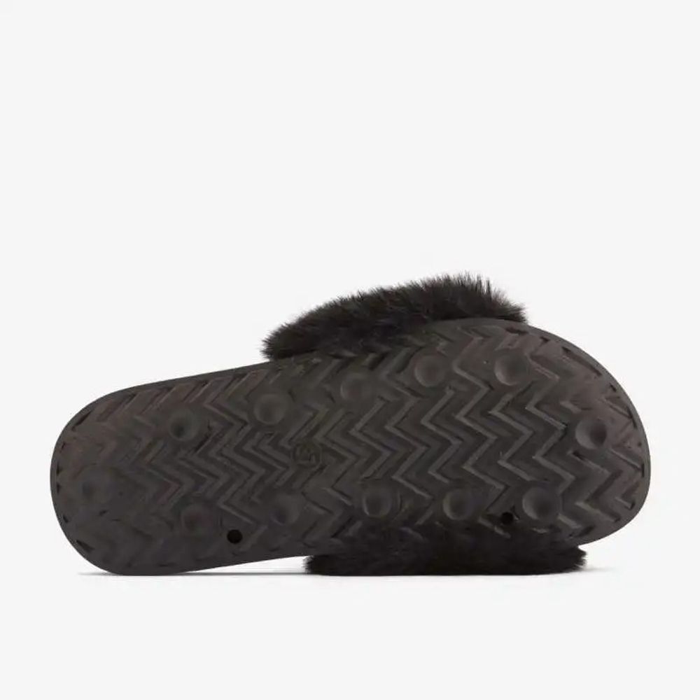 Coqui Ženske papuče Furry, Crne slika 4