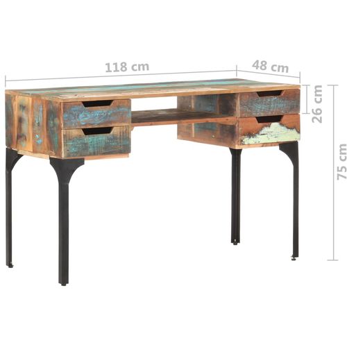 Radni stol 118 x 48 x 75 cm od masivnog obnovljenog drva slika 9