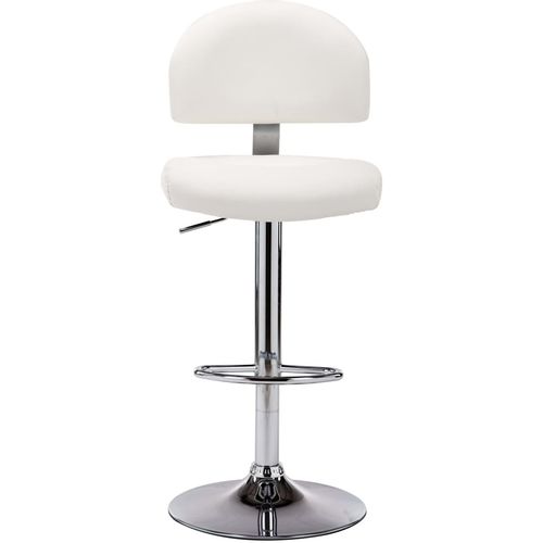 Barski stolac od umjetne kože bijeli slika 11