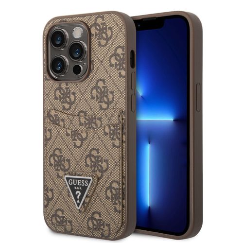 Guess Futrola za iPhone 14 Pro 4G DOUBLE CARD TRIANGLE BROWN slika 1