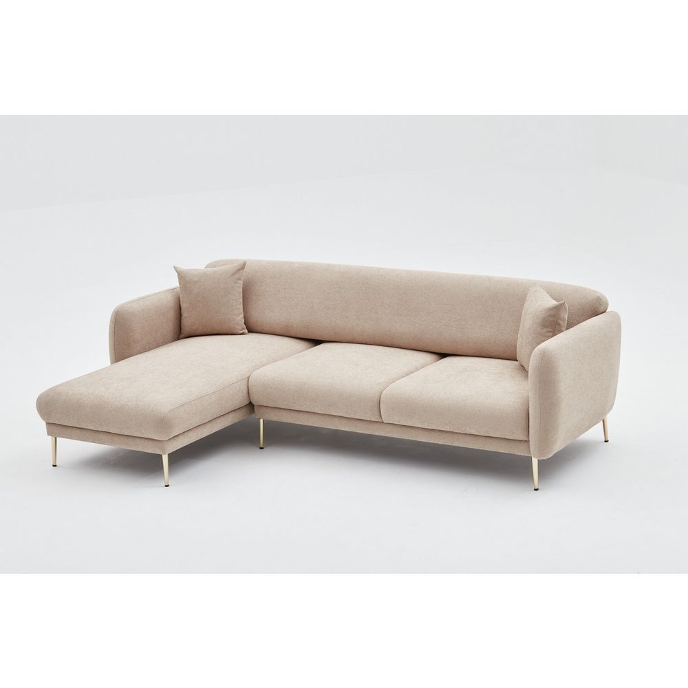 Simena Lijevi - Bež Zlato Kutna Sofa na Razvlačenje slika 11