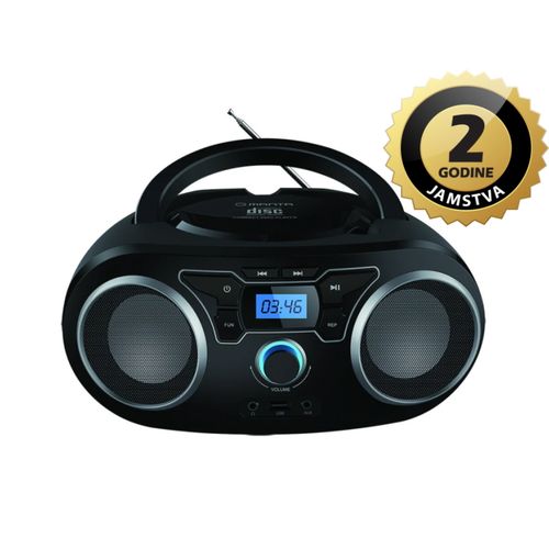 MANTA CD player, FM, USB, MP3, LCD, DC + baterije, crni BBX006 slika 1