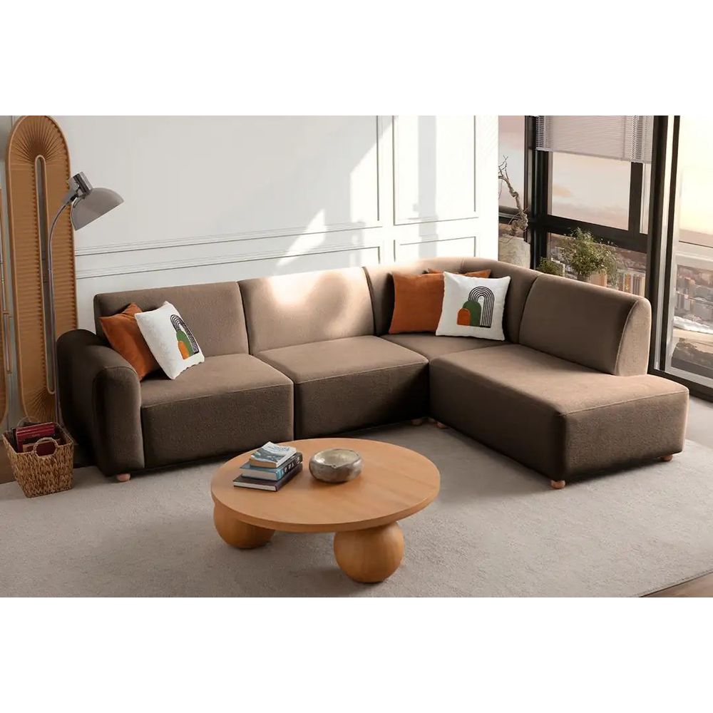 Ugaona Sofa S-Loft Right - boja: smeđa slika 2