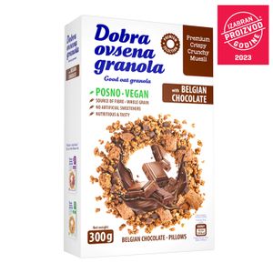 DOBRA OVSENA GRANOLA belgijska čokolada 300g