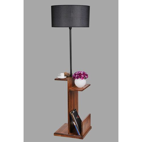 Vezir Siyah Lambader Silindir Hasır Siyah Abajurlu Black Floor Lamp slika 3