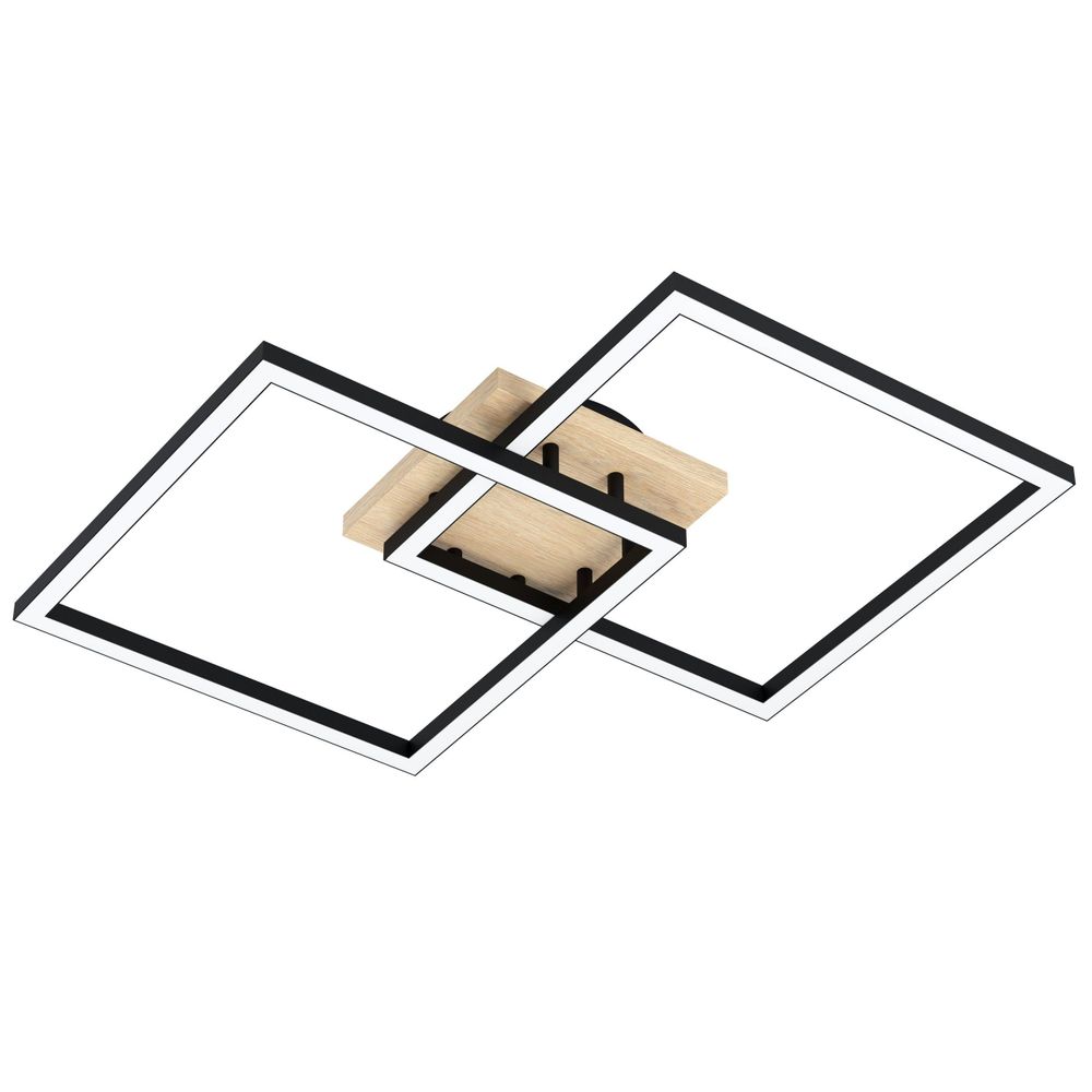 Eglo zidna/stropna LED lampa 'LOMALTAS-Z' - 2x16W, crno/bijela drvo slika 1