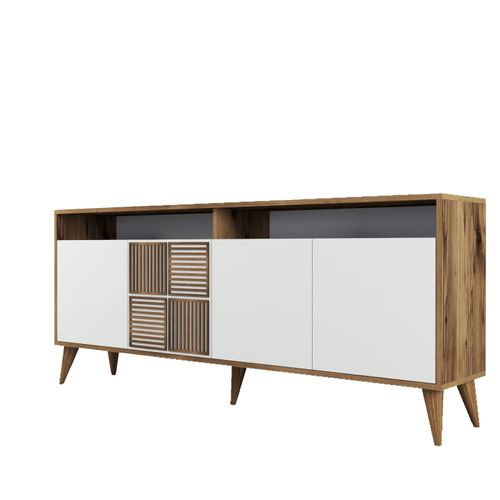 Woody Fashion Komoda MILAN WHITE, Milan - Walnut, White slika 6