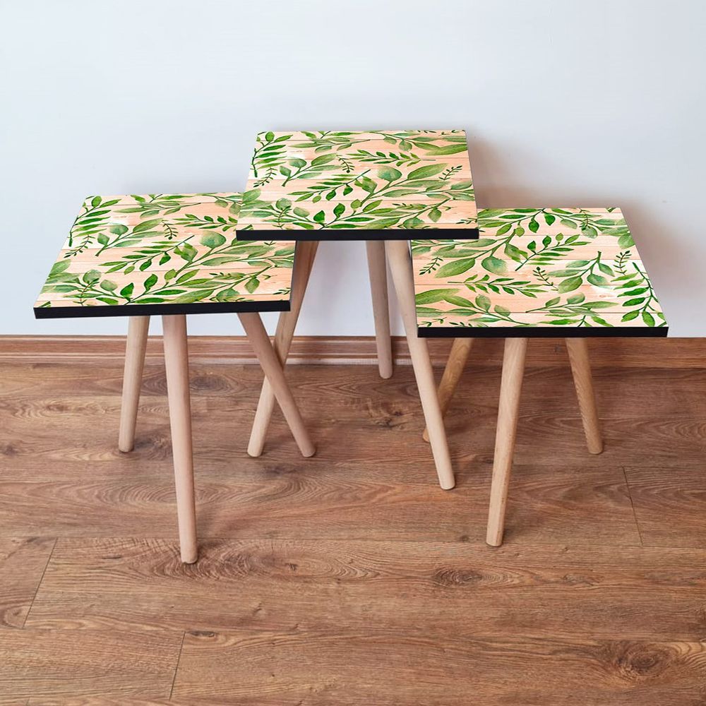 Nesting Table 3Shp261 - Set od 3 komada u boji lososa i zelene slika 1