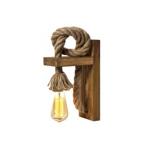Opviq Zidna lampa SPOON, smeđe- zlatno, 100% drvo, ručni rad, 18 x 30 x 10 cm, E27 40 W, KN14
