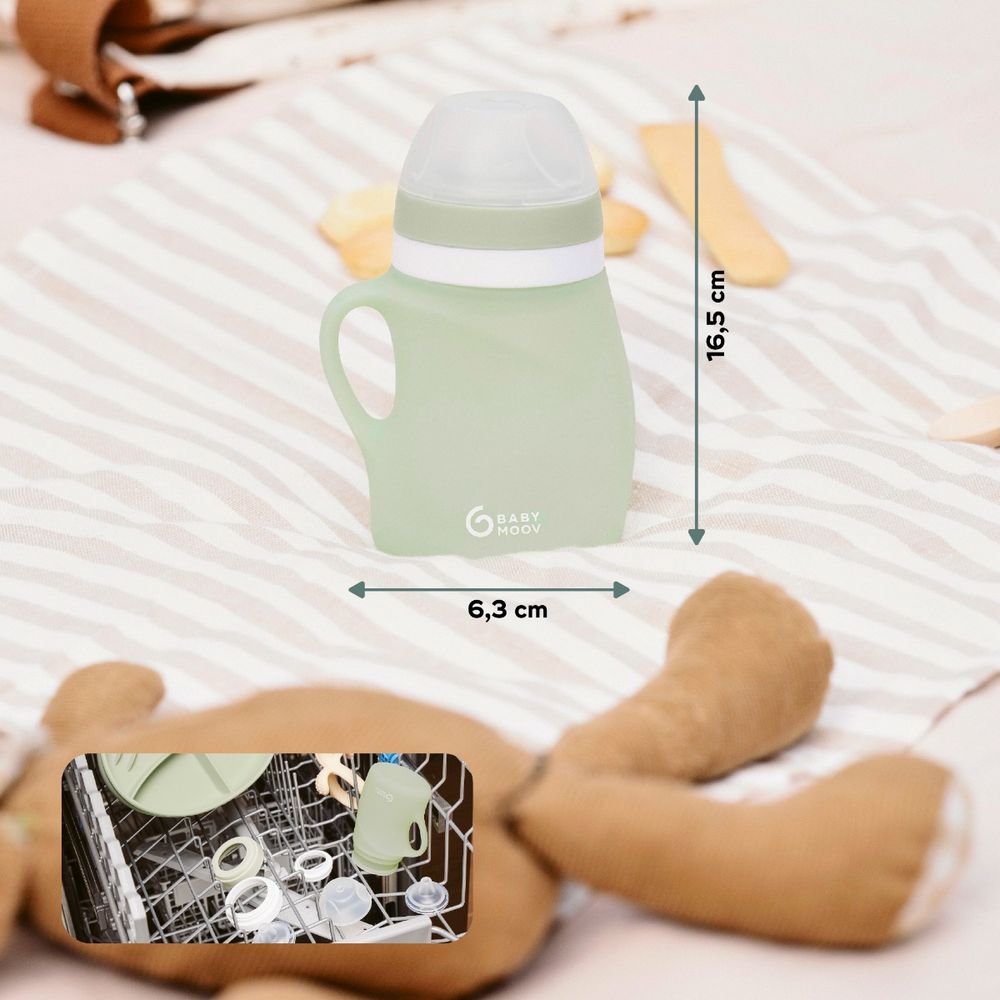 Babymoov Ergonomska silikonska bočica 150ml - Green slika 6