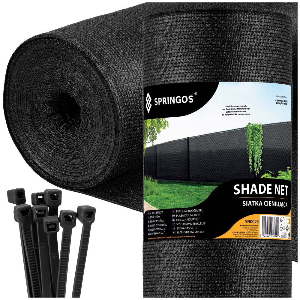 Crna mreža za sjenu 140 GSM 1,5 × 25 m (100 traka) slika 6
