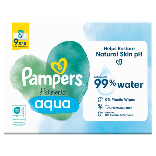 Pampers vlažne maramice Harmonie Aqua 9 x 48 komada  slika 2