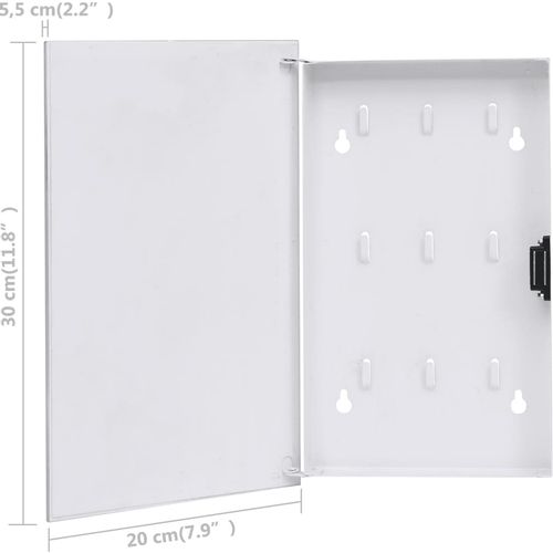 Kutija za ključeve s magnetnom pločom bijela 30 x 20 x 5,5 cm slika 28