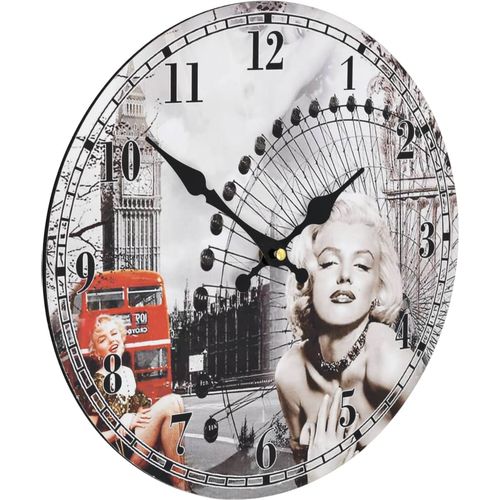 Starinski zidni sat sa slikom Marilyn Monroe 30 cm slika 25