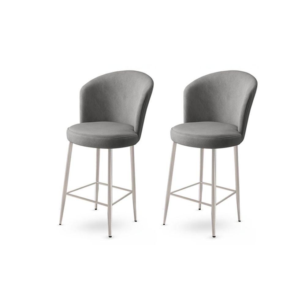Fora - Sivi, Hrom Sivi Bar Stolica Set (2 Komada) slika 1