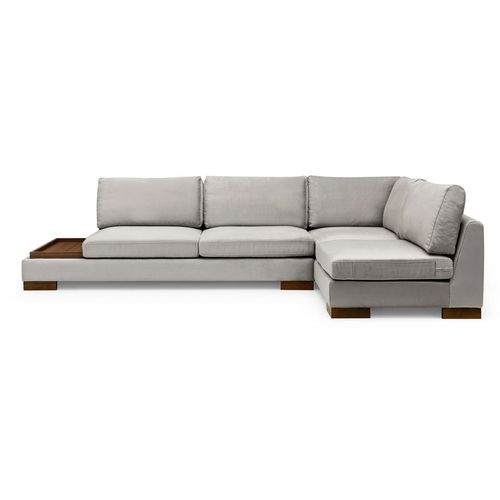 Atelier Del Sofa Kutna garnitura TULIP, desna, svjetlo sivo, Tulip Corner Right With Pouf - Light Grey slika 7