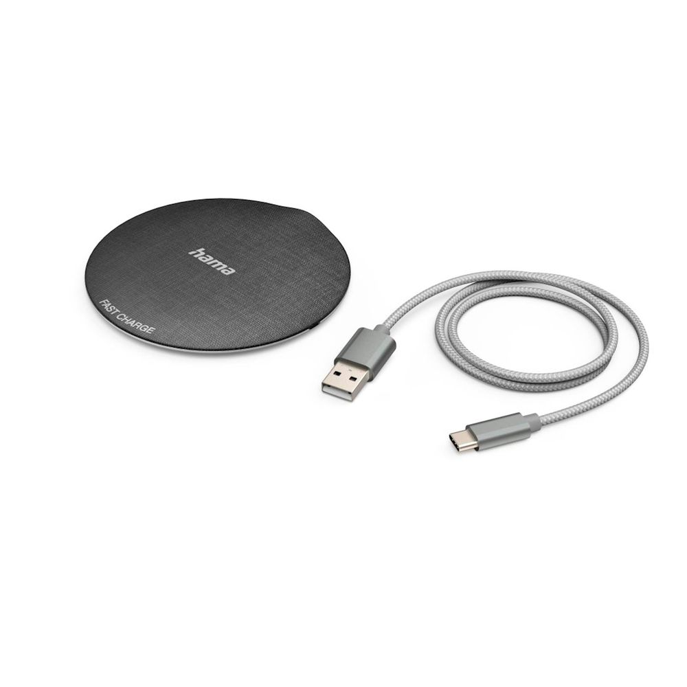 Wireless punjač HAMA QI-FC10 metalni, crni 10W slika 1