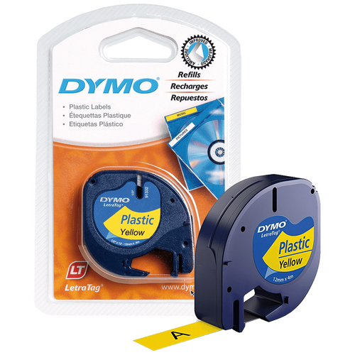 Dymo Kazeta s trakom za LetraTag,  4 met.,  12 mm, plastic žuta - S0721620 slika 1